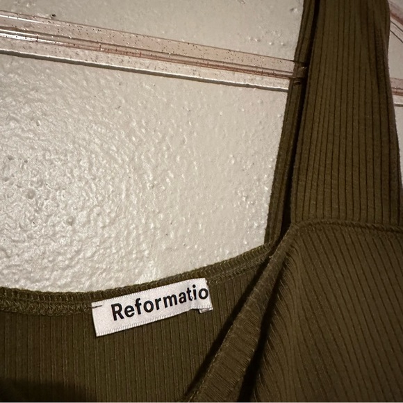 ReformationGreen L Laurena Knit In Dark Olive - Picture 6 of 10